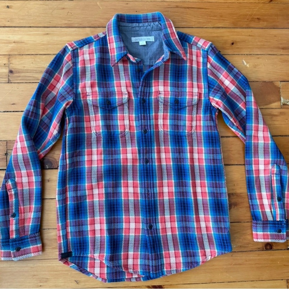 NEW Outerknown S Men's Blanket Shirt 100% Organic Cotton Blue, Red Womens M/L
